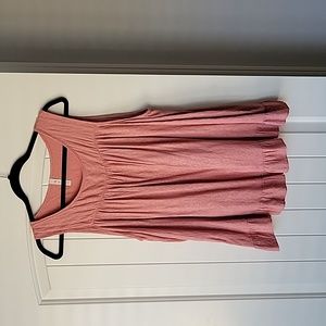 Flowy split back sleeveless top dusty rose Large USA made